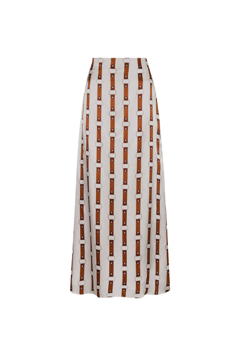 Carlota Satin Silk Maxi Skirt / Horse Reins